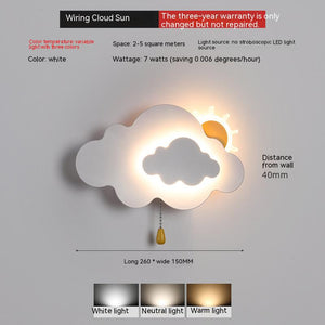 Sun Cloud Night Light Wall Lamp for Kids Room-Kids Room Nursery Lighting