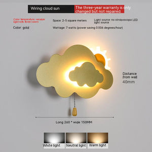 Sun Cloud Night Light Wall Lamp for Kids Room-Kids Room Nursery Lighting