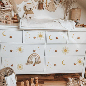 Sun Moon Nursery Wall Stickers Girls Boys Wall Decal-Kids Nursery Bohemian Wall Decals