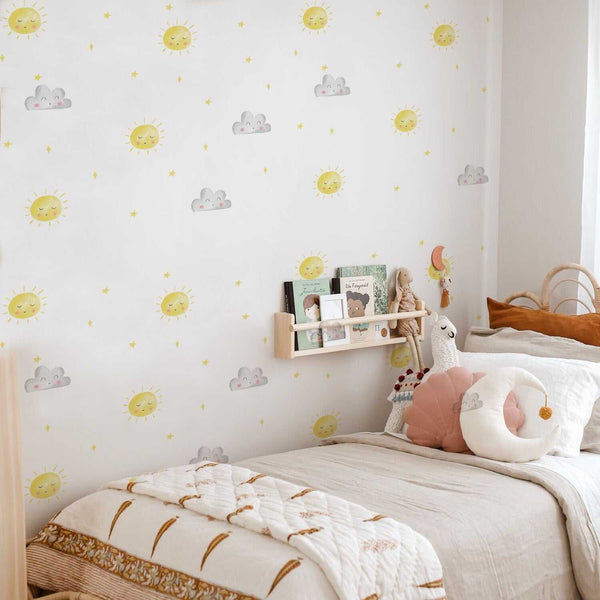 Sun Wall Stickers Wall Decal - Easy to Apply & Remove-Kids Nursery Bohemian Wall Decals