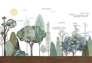 Sunlit Forest Serenity Wallpaper - Transform Your Space-Trees Wallpaper