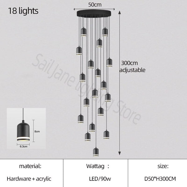 Swirl Staircase Chandelier: Elegant Lighting Solutions-Staircase Chandelier