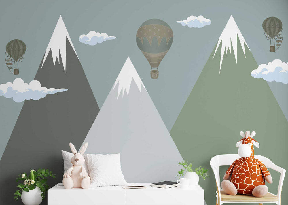 Swiss Alps Snow: Kids Room Wallpaper Mural-Kids Room Wallpaper