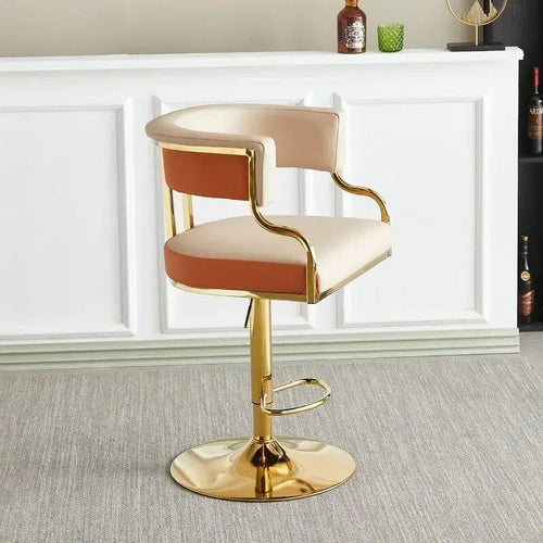 Swivel Leather Bar Stools Height Adjustable Kitchen Counter Stools-Bar Stools