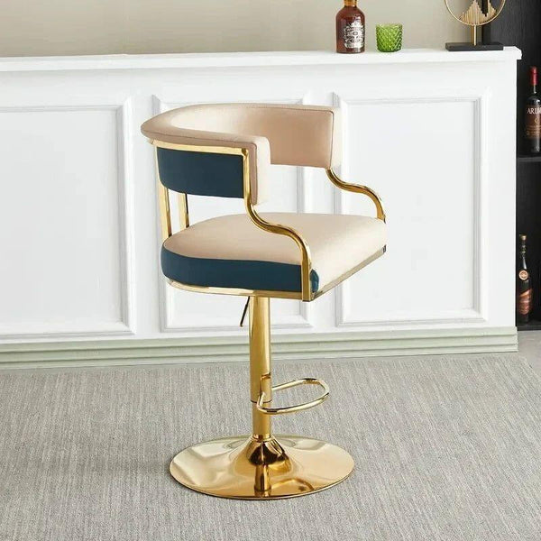 Swivel Leather Bar Stools Height Adjustable Kitchen Counter Stools-Bar Stools