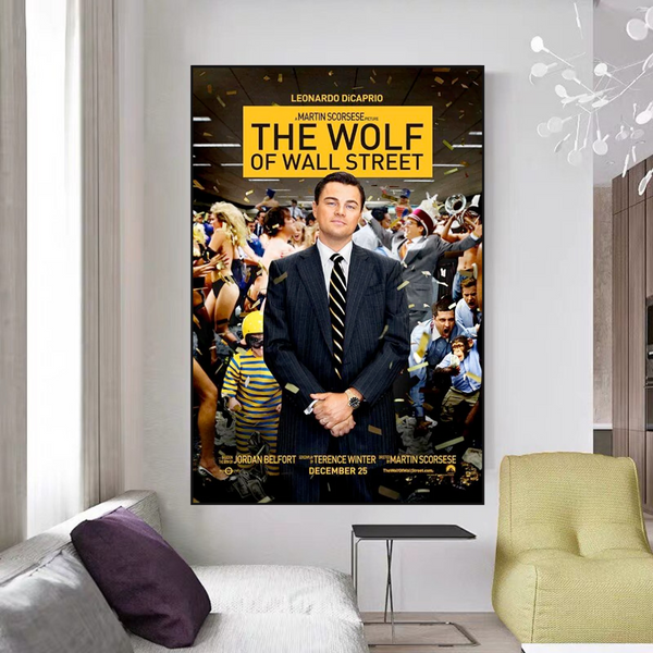 The Wolf of Wall Street Leonardo Dicaprio Canvas Wall Art-Wall Posters