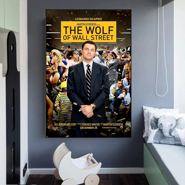 The Wolf of Wall Street Leonardo Dicaprio Canvas Wall Art-Wall Posters