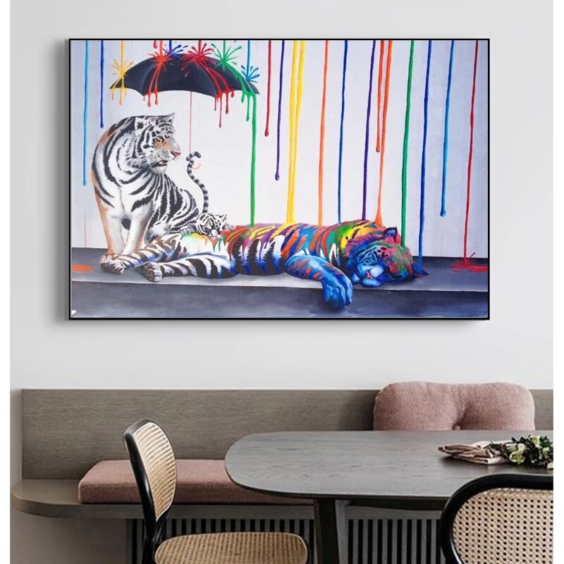 Tiger Poster: Artwork Depicting the Majestic Tiger-Wall Posters