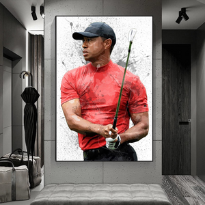 Tiger Woods Canvas Wall Art: Captivating Sports Memorabilia-Wall Posters
