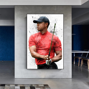 Tiger Woods Canvas Wall Art: Captivating Sports Memorabilia-Wall Posters