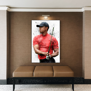 Tiger Woods Canvas Wall Art: Captivating Sports Memorabilia-Wall Posters