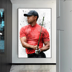 Tiger Woods Canvas Wall Art: Captivating Sports Memorabilia-Wall Posters