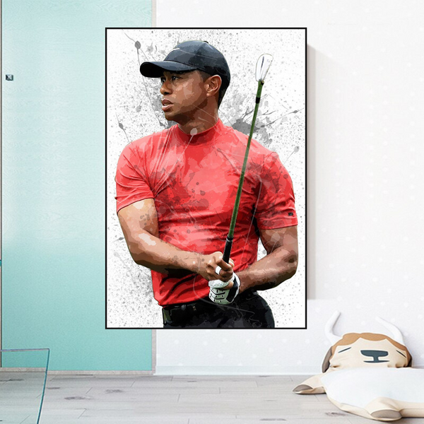 Tiger Woods Canvas Wall Art: Captivating Sports Memorabilia-Wall Posters