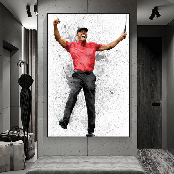 Tiger Woods Canvas Wall Art – Décor for Golf Enthusiasts-Wall Posters