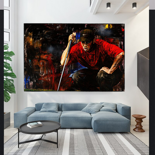 Tiger Woods Canvas Wall Art: Express Your Love for Golf-Wall Posters