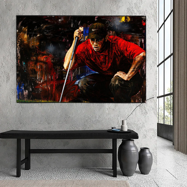 Tiger Woods Canvas Wall Art: Express Your Love for Golf-Wall Posters