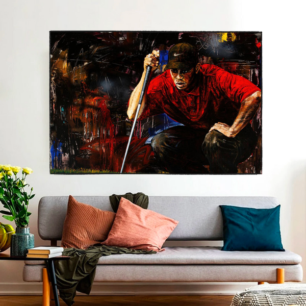 Tiger Woods Canvas Wall Art: Express Your Love for Golf-Wall Posters
