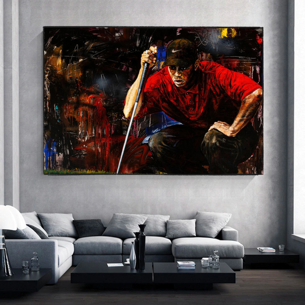 Tiger Woods Canvas Wall Art: Express Your Love for Golf-Wall Posters