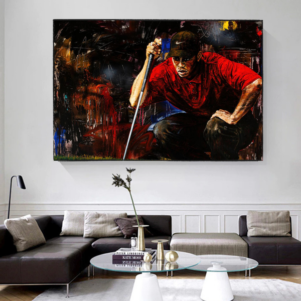 Tiger Woods Canvas Wall Art: Express Your Love for Golf-Wall Posters