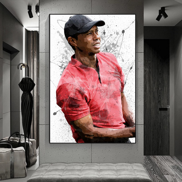 Tiger Woods Canvas Wall Art: Immersive Sports Decor-Wall Posters