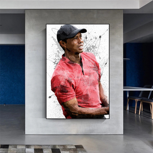 Tiger Woods Canvas Wall Art: Immersive Sports Decor-Wall Posters