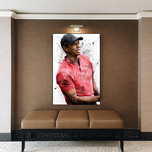 Tiger Woods Canvas Wall Art: Immersive Sports Decor-Wall Posters