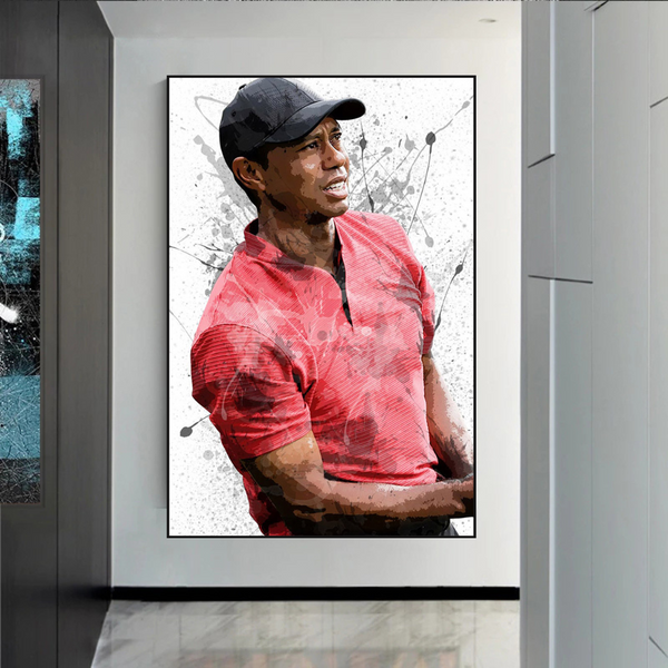 Tiger Woods Canvas Wall Art: Immersive Sports Decor-Wall Posters