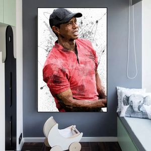 Tiger Woods Canvas Wall Art: Immersive Sports Decor-Wall Posters