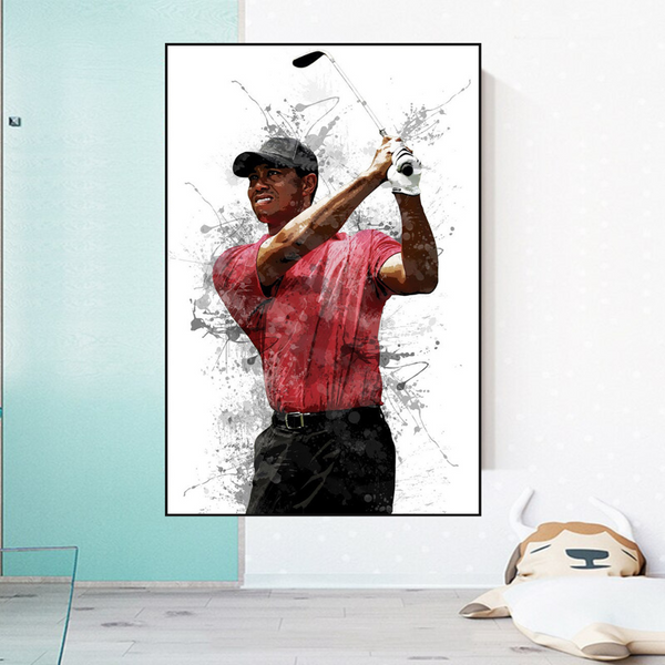 Tiger Woods Canvas Wall Art – Inspiring Sports Memorabilia-Wall Posters