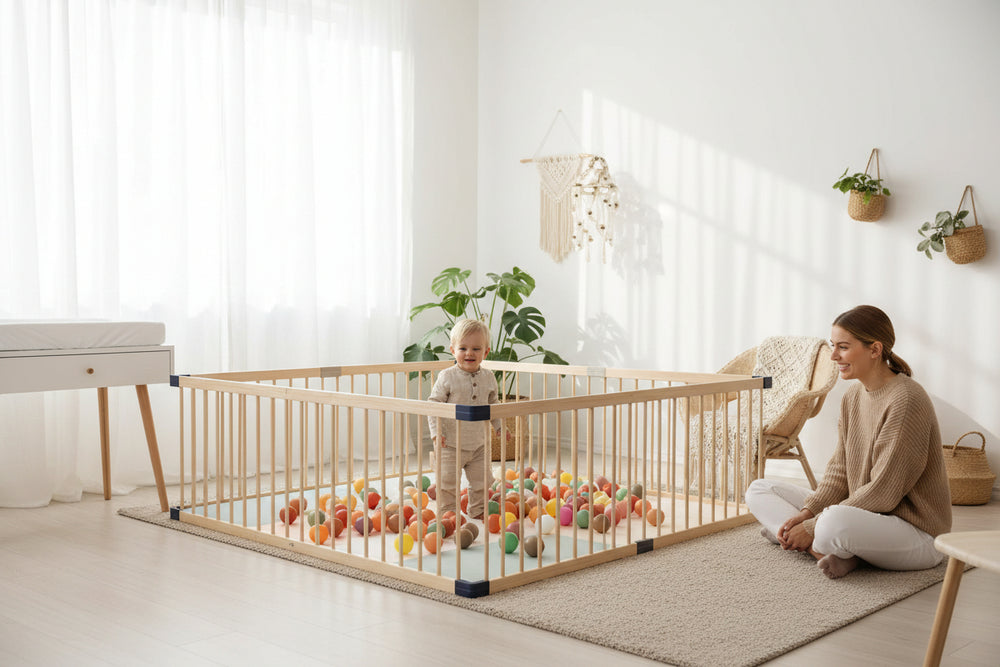 Toddler Wooden Play Fence - Perfect Playpen Fencing-Playpen and Ball Pits