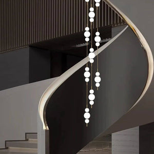 Tri Globes Staircase Chandelier Lighting-Staircase Chandelier