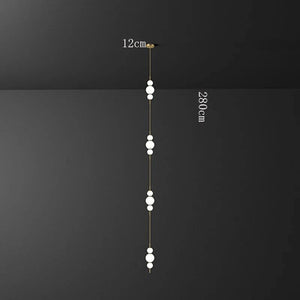 Tri Globes Staircase Chandelier Lighting-Staircase Chandelier