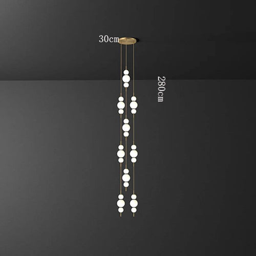 Tri Globes Staircase Chandelier Lighting-Staircase Chandelier