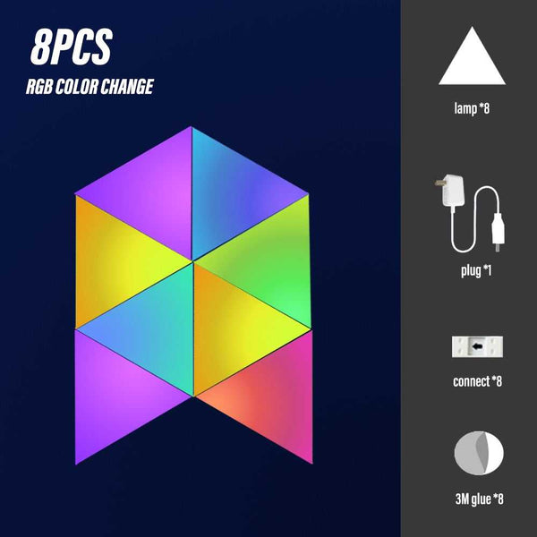Triangle LED Light Panels - App Remote Gaming Light-