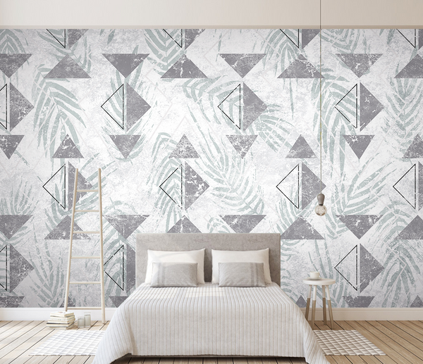 Triangular Pattern Leaves Wallpaper Murals-Geometric Shapes Wallpaper
