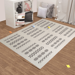 Tribal Design EVA Puzzle Mat Tiles – Soft Interlocking Foam Play Mat Set-Toddler Play Mats