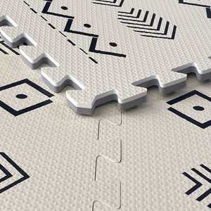 Tribal Design EVA Puzzle Mat Tiles – Soft Interlocking Foam Play Mat Set-Toddler Play Mats