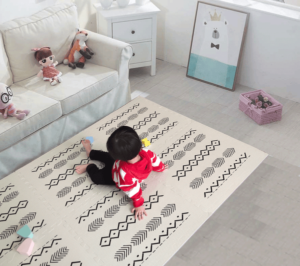 Tribal Design EVA Puzzle Mat Tiles – Soft Interlocking Foam Play Mat Set-Toddler Play Mats