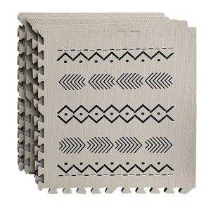 Tribal Design EVA Puzzle Mat Tiles – Soft Interlocking Foam Play Mat Set-Toddler Play Mats
