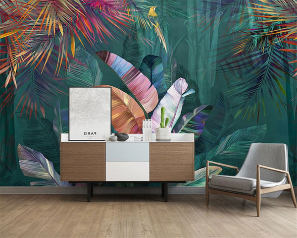 Tropical Jungle Wallpaper Mural – Transform your Space-Flower & Leaf Wallpaper