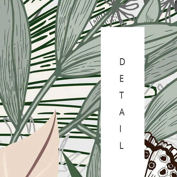 Tropical Plants Rainforest Palm Leaves Wallpaper Mural-Flower & Leaf Wallpaper