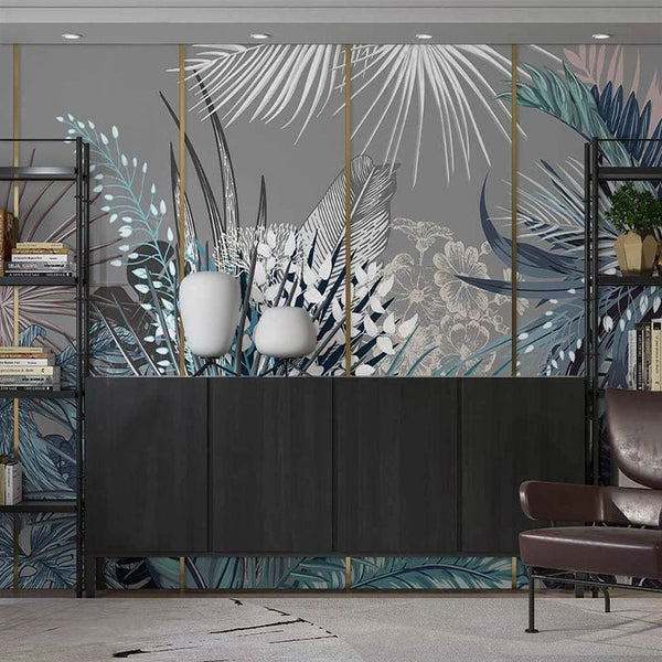 Tropical Wallpaper Mural - Lush Green Jungle Theme-Flower & Leaf Wallpaper