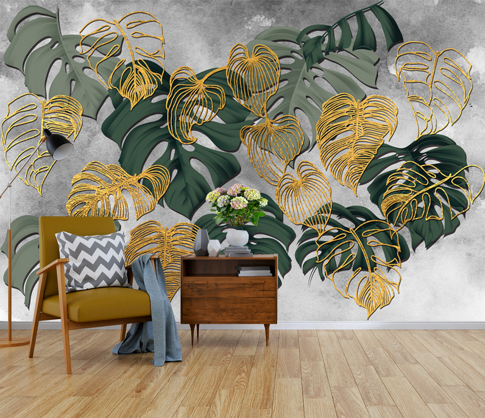Tropical Wallpaper Mural - Monstera Leaf Theme-Flower & Leaf Wallpaper