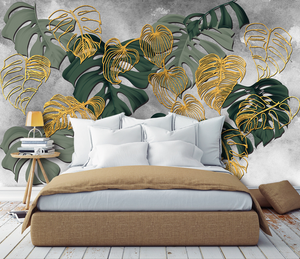Tropical Wallpaper Mural - Monstera Leaf Theme-Flower & Leaf Wallpaper
