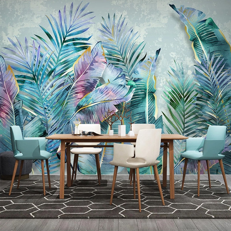 Tropical Wallpaper Mural: Vibrant and Exotic Wall Decor-Flower & Leaf Wallpaper