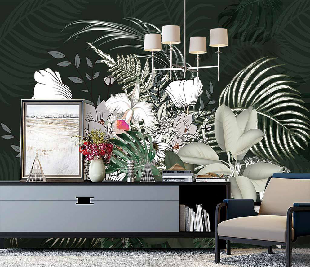 Tropical Wallpaper Murals: Explore Paradise-Flower & Leaf Wallpaper