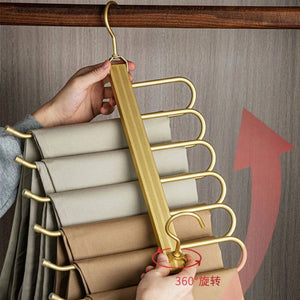 Trousers 6 in 1 Folding 360° Rotatable Aluminium Alloy Hangers-Drying Racks & Hangers