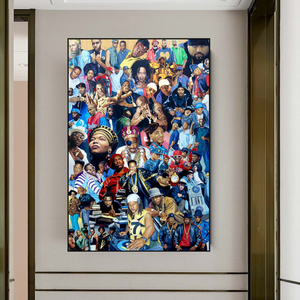 TuPac Biggie Smalls Poster: Hip Hop Legends Canvas Wall Art-Wall Posters