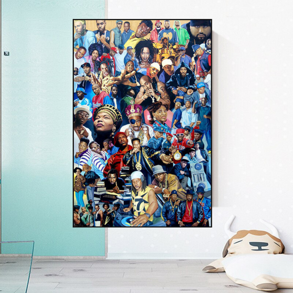 TuPac Biggie Smalls Poster: Hip Hop Legends Canvas Wall Art-Wall Posters