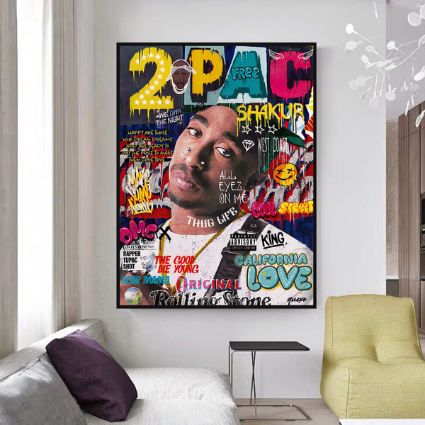 TuPac Rapper Canvas Wall Art: Unique & Vibrant Designs-Wall Posters